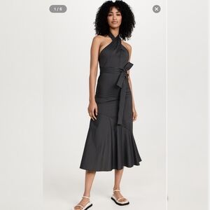 Brogger Hattie Dress Seersucker Stripe Black size Medium NWT